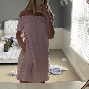 Pink off the shoulder sundress